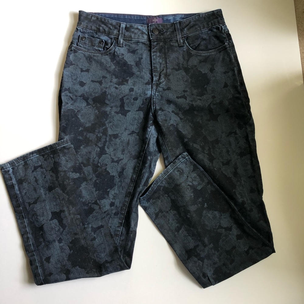 NYDJ Denim Floral Camo Print Legging Jeans 10